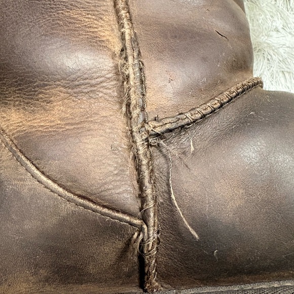 Leather UGG Brown Boots sz10 - Picture 13 of 15